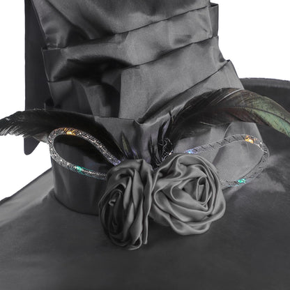 LED Light Up Witch Hat with Fringe Veil