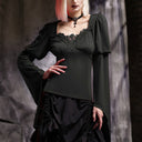 Renaissance Peasant Blouse with Square Neck Splice Sleeve - Retrorobe