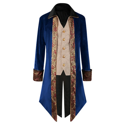 Men's Punk & Gothic Embroidered Tailcoat