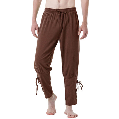 Baumwoll-Leinenhose im Retro-Piratenstil