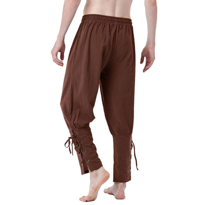 Baumwoll-Leinenhose im Retro-Piratenstil