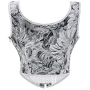 Cottagecore Jacquard Front Strap Herringbone Corset - Retrorobe