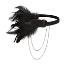 5-teiliges 1920er Jahre Flapper-Accessoire-Set, Schwarz