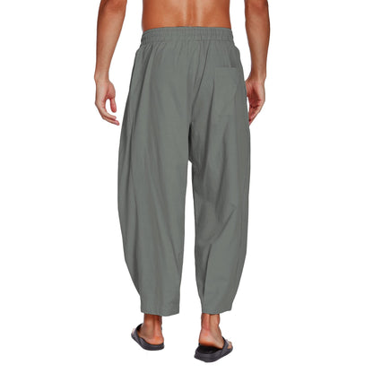 Sommerhose aus Baumwolle und Leinen im frühmittelalterlichen Stil