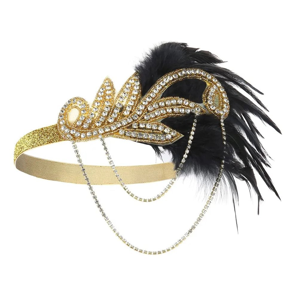 Art Deco V-Neck Flapper Dress with Accessories Set