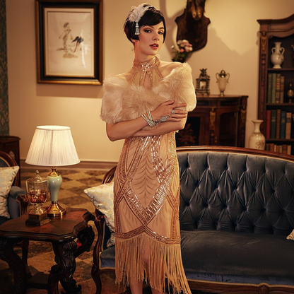 Art Deco Halter Neck Flapper Dress