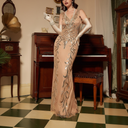 Allover Sequin Mermaid Maxi Evening Gown