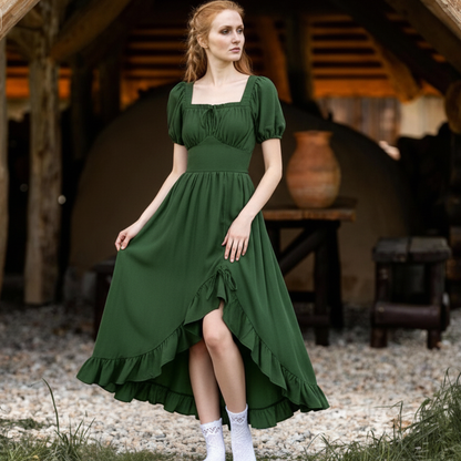 Grünes Elfen LARP Fantasy Kostümkleid 