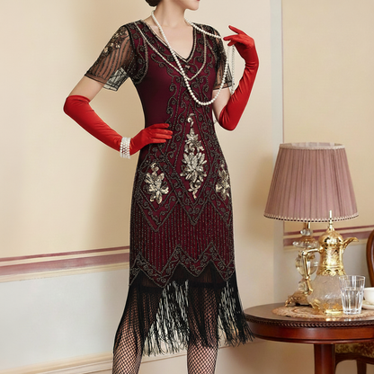 Art Deco Flapper Dress with Accessories Set