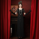 Art Deco Glamour Evening Gown with Accessories Set
