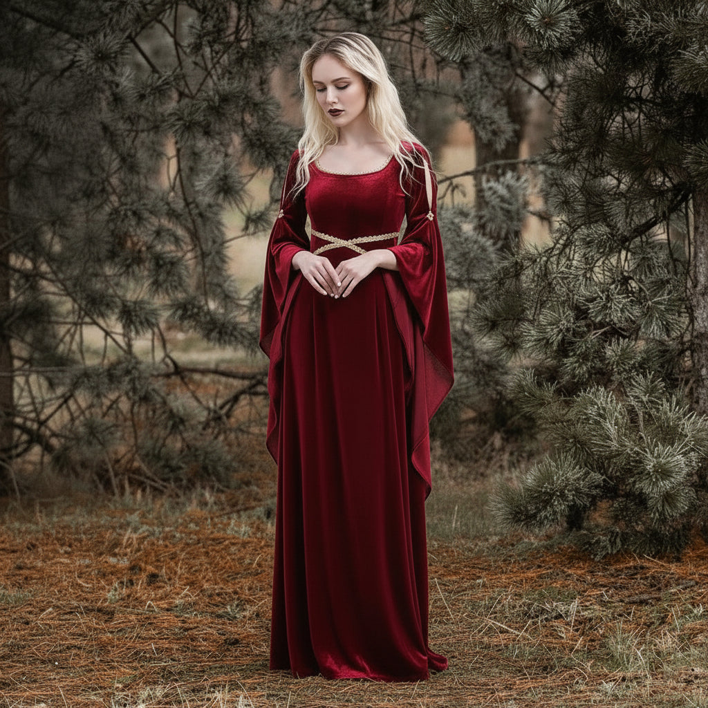 Medieval Velvet Split Sleeve Maxi Dress