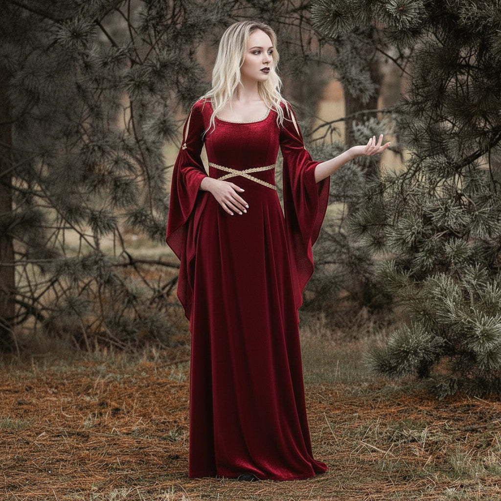 Medieval Velvet Split Sleeve Maxi Dress