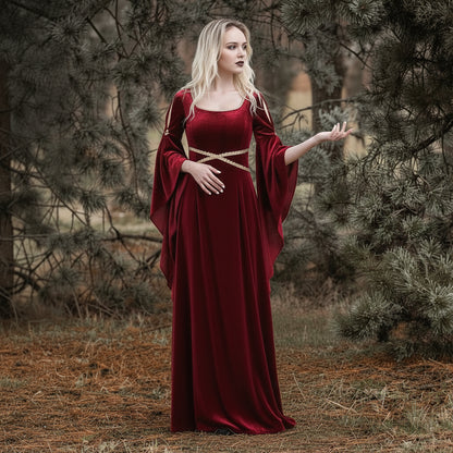 Medieval Velvet Split Sleeve Maxi Dress
