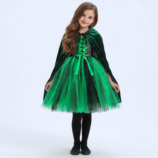 Witch Halloween Green Dress Costume