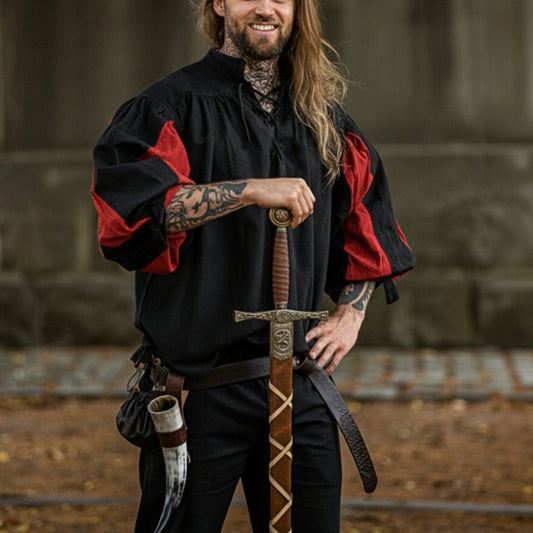 Chemise Renaissance Landsknecht Tunique à manches fendues 
