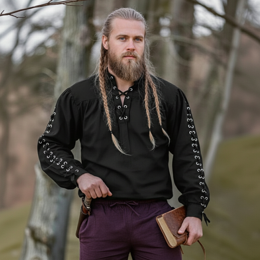 Chemise à lacets style pirate 