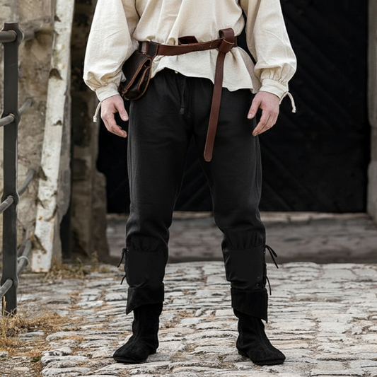 Baumwoll-Leinenhose im Retro-Piratenstil