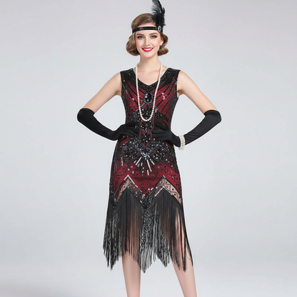 Red Flapper Dress with ACCs