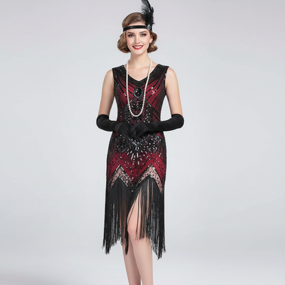 Red Flapper Dress with ACCs