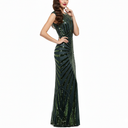 Vestido de noche verde con lentejuelas