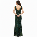 Vestido de noche verde con lentejuelas