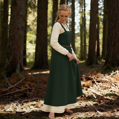 Medieval Apron Overdress Tunic Set Dress
