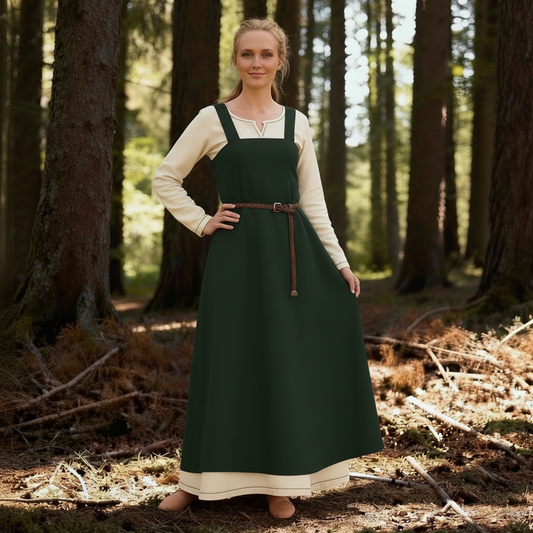 Medieval Apron Overdress Tunic Set Dress