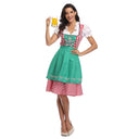 Oktoberfest Green & Red Dirndl with Apron - Retrorobe