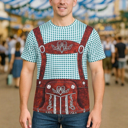 T-Shirt mit Oktoberfest-Lederhosen-Print