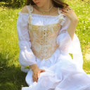 Victorian Style Jacquard Lace-up U-Back Corset - Retrorobe