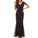 Vestido Art Deco negro con cuentas