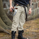 Pantalon droit en coton et lin pour homme