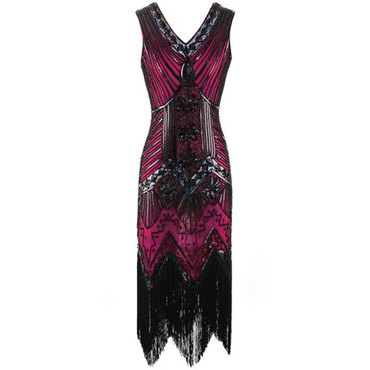 Fuschia Flapper Dress with Accessories Set