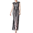 Vestido de noche plateado con lentejuelas