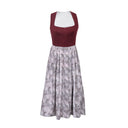 Oktoberfest Classic Wine Red Long Dirndl with Apron - Retrorobe