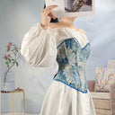 Renaissance Style Vintage Pattern Corset Vest Bustier - Retrorobe