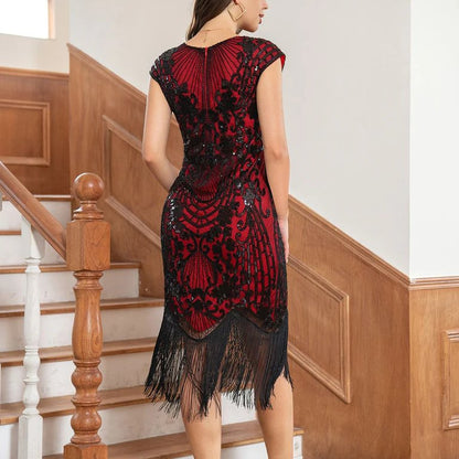 Art Deco Beaded Fringe Flapper Dress
