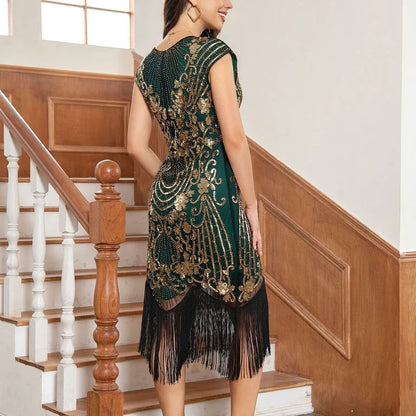 Art Deco Beaded Fringe Flapper Dress
