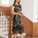 Art Deco Beaded Fringe Flapper Dress