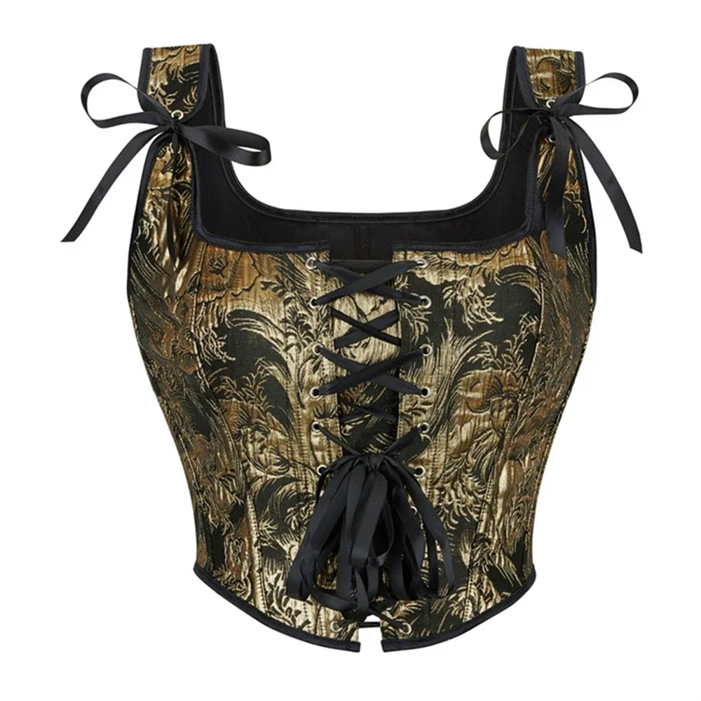 Victorian Style Jacquard Lace-up U-Back Corset