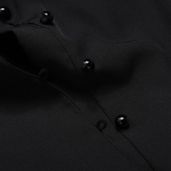 Victorian Pleated Shirt Lace Up Work Blouse - Retrorobe