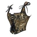 Victorian Style Jacquard Lace-up U-Back Corset - Retrorobe