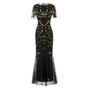 Art Deco Sequin Flapper Dress with Accessories Set