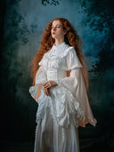 Victorian Bustle Tea Gown with Corset Bodice