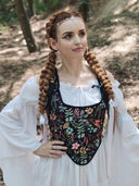 Renaissance Floral Corset Lace-up Vest