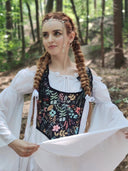 Renaissance Floral Corset Lace-up Vest