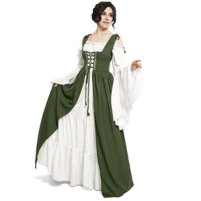 Irish Medieval Retro Royal Court Princess Style Long Sleeve Dress