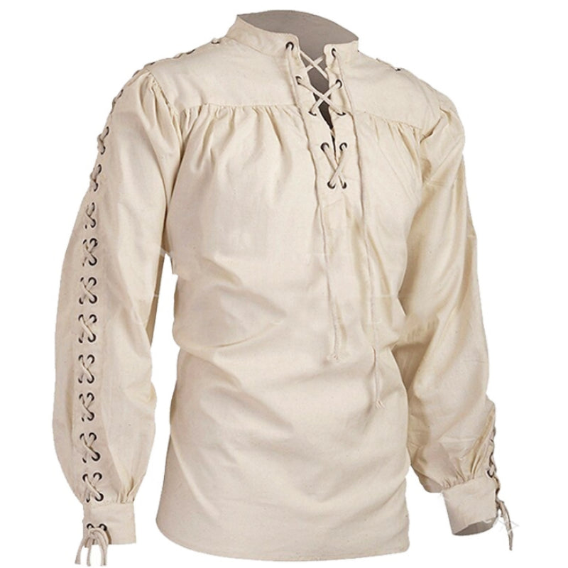 Pirate Style Lace-up Shirt - Retrorobe