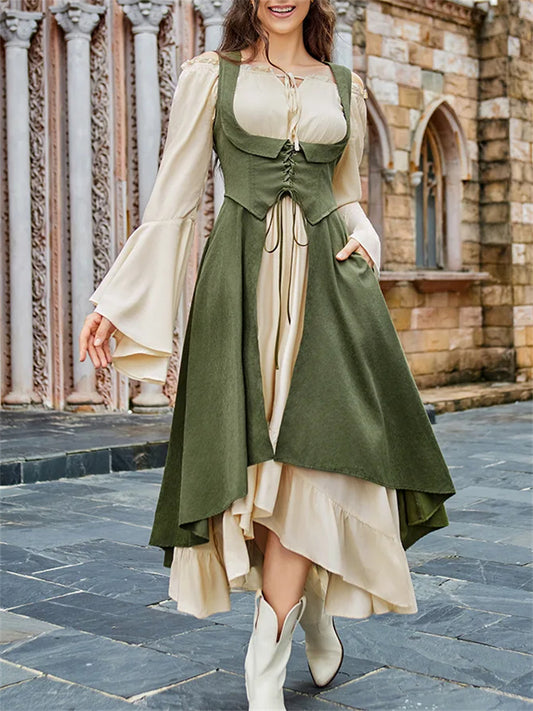 Renaissance Costume U-Neck High-Lo Overdress Tank - Retrorobe