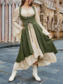 Renaissance Costume U-Neck High-Lo Overdress Tank - Retrorobe